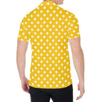 Yellow And White Polka Dot Pattern Print Men's Shirt
