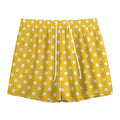 Yellow And White Polka Dot Pattern Print Mesh Shorts