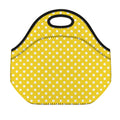 Yellow And White Polka Dot Pattern Print Neoprene Lunch Bag