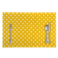 Yellow And White Polka Dot Pattern Print Placemat