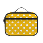 Yellow And White Polka Dot Pattern Print Portable Lunch Bag