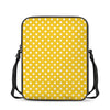 Yellow And White Polka Dot Pattern Print Rectangular Crossbody Bag