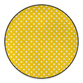 Yellow And White Polka Dot Pattern Print Round Floor Mat