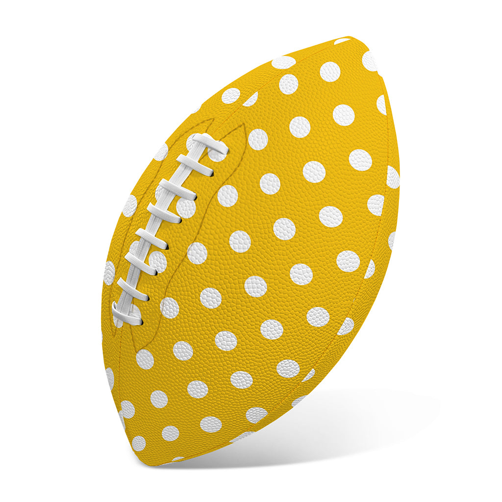 Yellow And White Polka Dot Pattern Print Rugby Ball