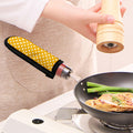Yellow And White Polka Dot Pattern Print Skillet Handle Cover