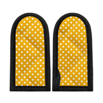 Yellow And White Polka Dot Pattern Print Skillet Handle Cover