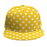 Yellow And White Polka Dot Pattern Print Snapback Cap