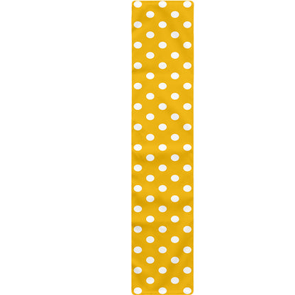 Yellow And White Polka Dot Pattern Print Table Runner
