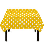 Yellow And White Polka Dot Pattern Print Tablecloth