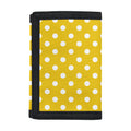 Yellow And White Polka Dot Pattern Print Trifold Wallet