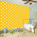Yellow And White Polka Dot Pattern Print Wall Sticker