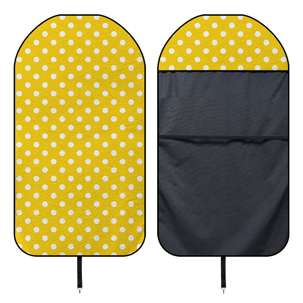 Yellow And White Polka Dot Pattern Print Waterproof Car Seat Cover