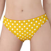 Yellow And White Polka Dot Pattern Print Women's Panties