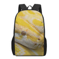 Yellow And White Python Snake Print 17 Inch Backpack