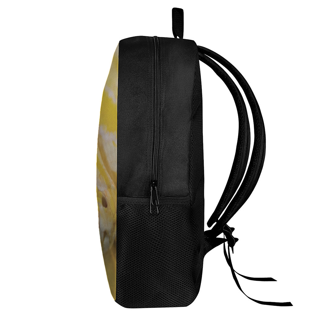 Yellow And White Python Snake Print 17 Inch Backpack