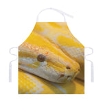 Yellow And White Python Snake Print Adjustable Apron