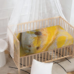 Yellow And White Python Snake Print Baby Crib Sheet