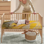 Yellow And White Python Snake Print Baby Crib Sheet