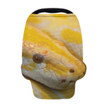 Yellow And White Python Snake Print Baby Seat Cover