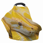 Yellow And White Python Snake Print Baby Seat Cover