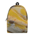 Yellow And White Python Snake Print Backpack