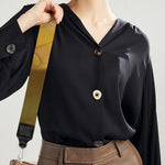 Yellow And White Python Snake Print Bag Strap