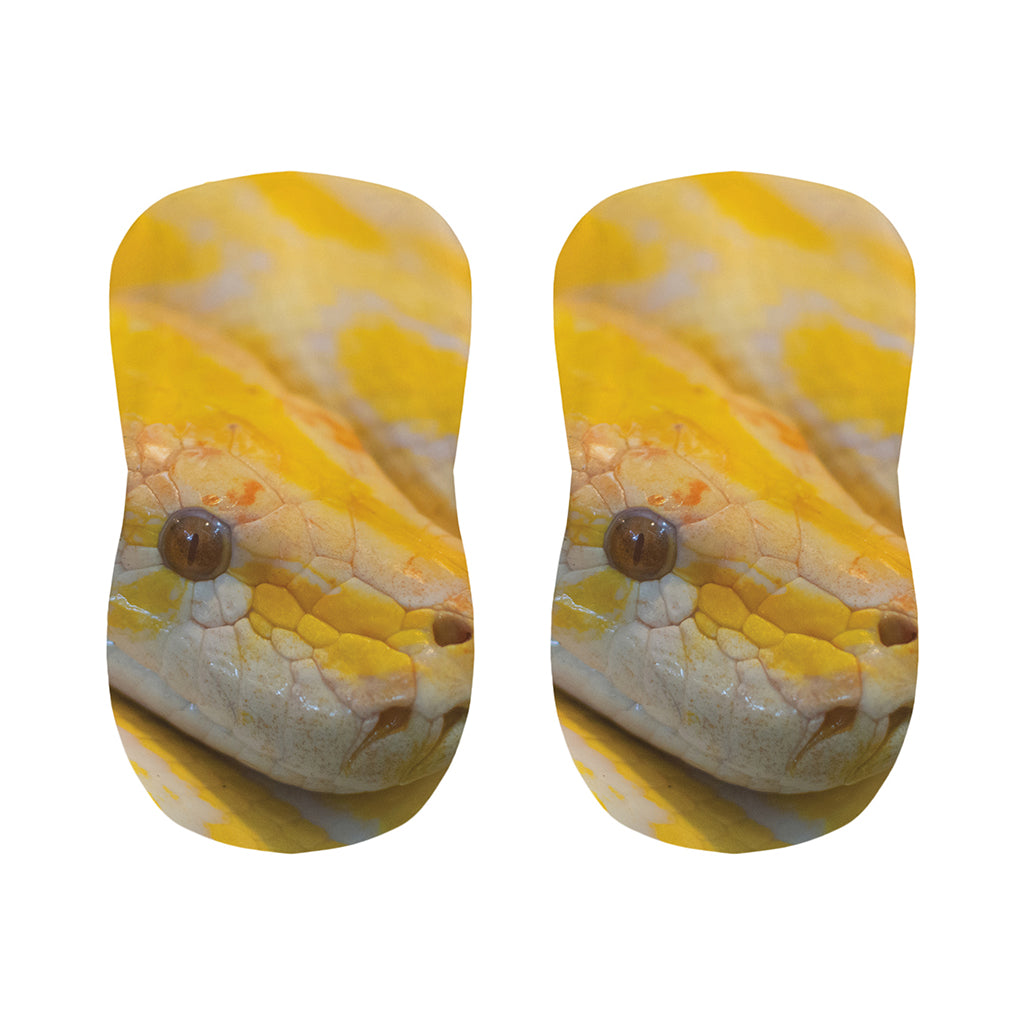Yellow And White Python Snake Print Bar Stool Covers