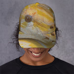 Yellow And White Python Snake Print Baseball Cap