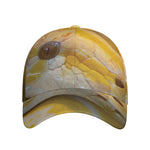 Yellow And White Python Snake Print Baseball Cap