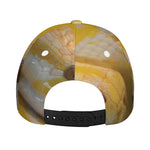 Yellow And White Python Snake Print Baseball Cap