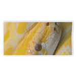 Yellow And White Python Snake Print Beach Towel