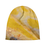 Yellow And White Python Snake Print Beanie