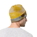 Yellow And White Python Snake Print Beanie