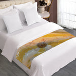 Yellow And White Python Snake Print Bed Runner