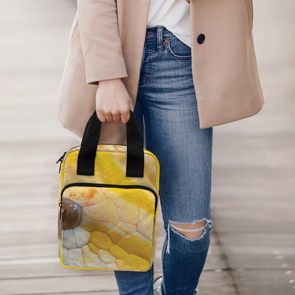 Yellow And White Python Snake Print Bible Tote Bag