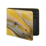 Yellow And White Python Snake Print Bifold Wallet