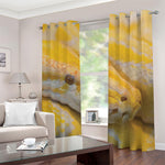 Yellow And White Python Snake Print Blackout Grommet Curtains