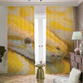 Yellow And White Python Snake Print Dimout Pencil Pleat Curtains