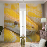 Yellow And White Python Snake Print Blackout Pencil Pleat Curtains