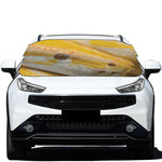 Yellow And White Python Snake Print Car Windshield Snow Cover