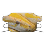 Yellow And White Python Snake Print Car Windshield Snow Cover