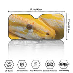 Yellow And White Python Snake Print Car Windshield Sun Shade