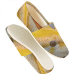 Yellow And White Python Snake Print Casual Shoes