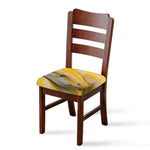 Yellow And White Python Snake Print Chair Cushion Cover