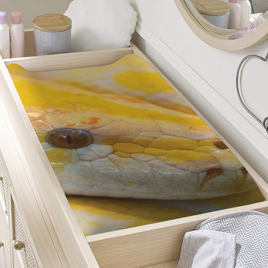 Yellow And White Python Snake Print Changing Pad Cover
