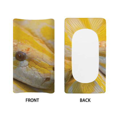 Yellow And White Python Snake Print Changing Pad Cover