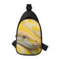 Yellow And White Python Snake Print Sling Bag
