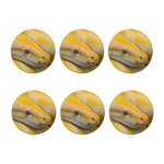 Yellow And White Python Snake Print Coaster Set