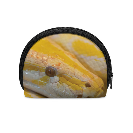 Yellow And White Python Snake Print Coin Purse