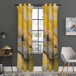 Yellow And White Python Snake Print Curtain